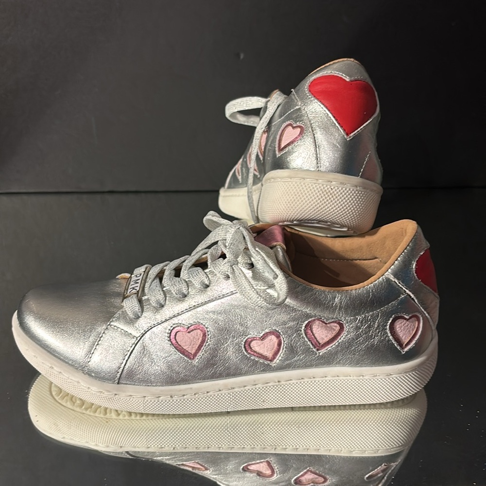 PMK silver sneakers EUC.  Worn only inside and very comfortable. Sz 38. 💕 !
